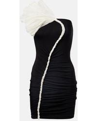 Nensi Dojaka - Floral-Applique Asymmetric Minidress - Lyst