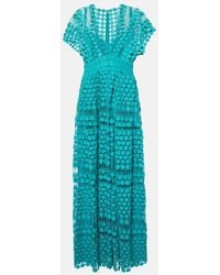 Elie Saab - Abito lungo in pizzo macrame - Lyst
