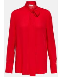 Valentino - Bow-Detail Silk Blouse - Lyst