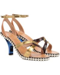 Marni Verzierte Sandalen aus Leder - Mehrfarbig