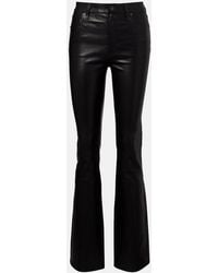FRAME - Reboot Leather Flared Pants - Lyst