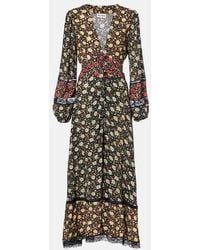 RIXO London - Raven Printed Crepe De Chine Midi Dress - Lyst