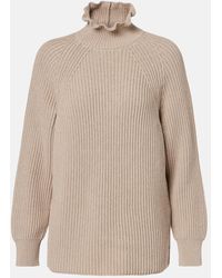 Max Mara - Camino Ruffled Cotton Turtleneck Sweater - Lyst