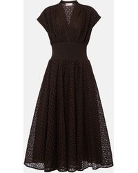 Tory Burch - Cotton Broderie Anglaise Midi Dress - Lyst