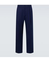 Valentino - Cotton Gabardine Straight Pants - Lyst