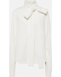 Loewe - Bow-Detail Cotton Blouse - Lyst