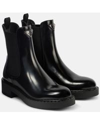 Prada - Chelsea Boots Aus Leder - Lyst