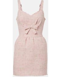 ShuShu/Tong - Bow-Detail Cotton-Blend Tweed Minidress - Lyst