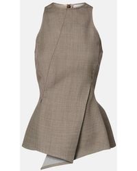 Magda Butrym - Asymmetric Peplum Wool Top - Lyst
