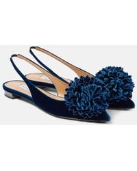 Aquazzura - Couturier Velvet Slingback Flat - Lyst