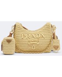 Prada - Re-Edition 2005 Mini Raffia-Effect Shoulder Bag - Lyst