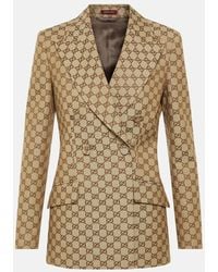 Gucci - GG Canvas Double-breasted Blazer - Lyst