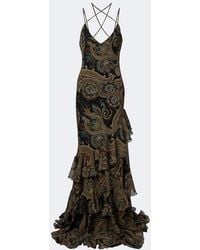 Etro - Paisley Ruffled Seersucker Gown - Lyst