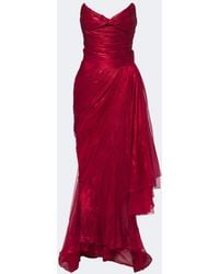 Maria Lucia Hohan - Heidi Pleated Silk Bustier Gown - Lyst