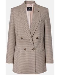 Etro - Checked Double-Breasted Wool-Blend Blazer - Lyst