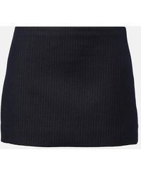 KHAITE - Falda Corta Jett En Mezcla De Lana - Lyst
