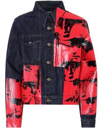 calvin klein archive stripe denim trucker jacket