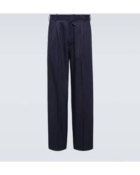 KENZO - Pinstripe Cotton And Linen Pants - Lyst