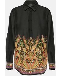 Etro - Printed Cotton And Silk Shirt - Lyst