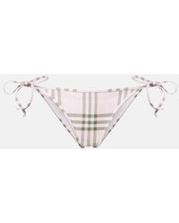 Burberry - Check Bikini Bottoms - Lyst