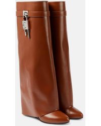 Givenchy - Shark Lock Leather Knee-High Boots - Lyst