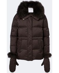 Yves Salomon - Set Of Calf-Hair Trimmed Down Jacket And Gloves - Lyst