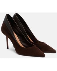 Aquazzura - Guanto 85 Leather-Trimmed Suede Pumps - Lyst