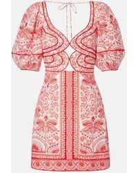 FARM Rio - Bedrucktes Minikleid Aus Einem Leinengemisch - Lyst