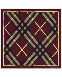 Burberry - Check Silk Twill Scarf - Lyst