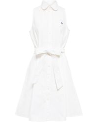Polo Ralph Lauren Minikleid aus Baumwollpopeline - Weiß