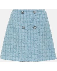 Versace - Mini-jupe en tweed de laine melangee - Lyst