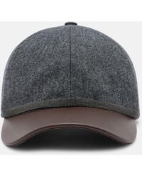 Brunello Cucinelli - Monili Leather And Virgin Wool Baseball Cap - Lyst