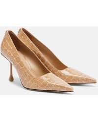 Jimmy Choo - Ixia Croc-Effect Patent Leather Pumps - Lyst