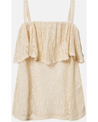 Zimmermann - Mahon Knitted Ruffled Lace Top - Lyst