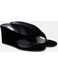 Alaïa - Wedge-Sandalen Aus Samt - Lyst