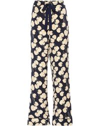 Diane von Furstenberg Veronica Hose Mit Weitem Bein Aus Bedrucktem Stretch-crêpe - Schwarz