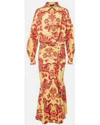 Etro - Printed Cotton And Silk Maxi Dress - Lyst