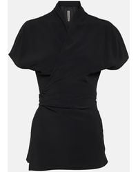 Rick Owens - Laura Silk-Blend Crepe Wrap Top - Lyst