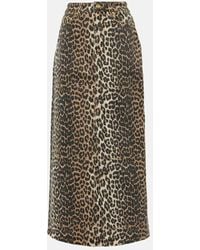 Ganni - Denim Maxi Skirt - Lyst