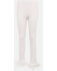 GIUSEPPE DI MORABITO - Feather-trimmed Slim Pants - Lyst