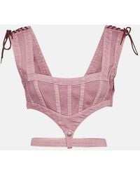 Jean Paul Gaultier - X Knwls Cutout Denim Corset Top - Lyst