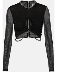 Dion Lee - Embellished Cutout Jersey Crop Top - Lyst