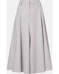 Brunello Cucinelli - Virgin Wool Midi Skirt - Lyst