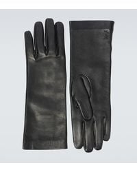 Saint Laurent - Cassandre Leather Gloves - Lyst