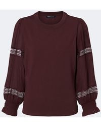 Veronica Beard - Bellamie Lace-Trimmed Cotton-Blend Jersey Top - Lyst