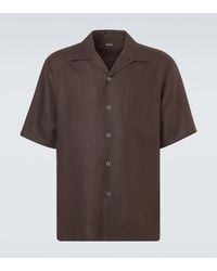 ZEGNA - Linen Bowling Shirt - Lyst