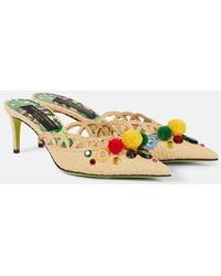 Dolce & Gabbana - Verzierte Mules Pointy 60 Aus Raffiabast - Lyst