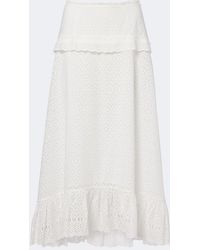 Ulla Johnson - Violetta Broderie Anglaise Midi Skirt - Lyst