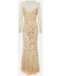 Elie Saab - Atom Sequined Embroidered Tulle Gown - Lyst