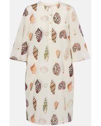 Eres - Creme Printed Coton And Silk Minidress - Lyst